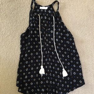 Black Patterned Tank Top